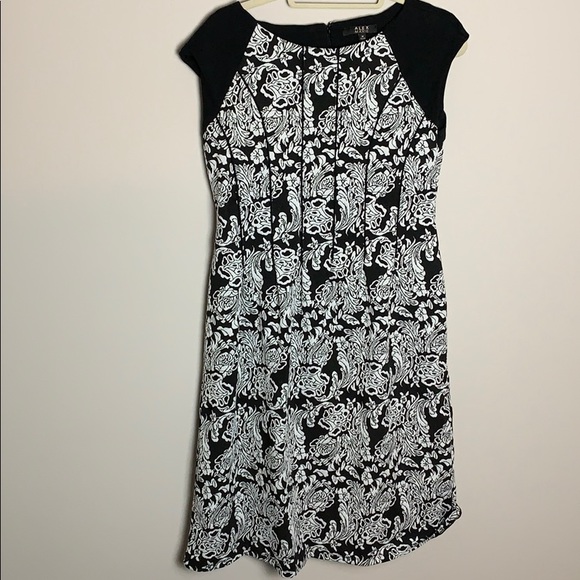 Alex Marie black white dress lined medium zip up - Picture 1 of 4